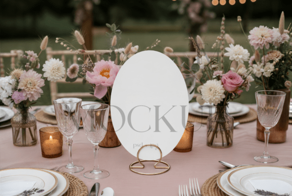 5x7 Oval Table Number Mockup: A Practical Asset for Event Designers