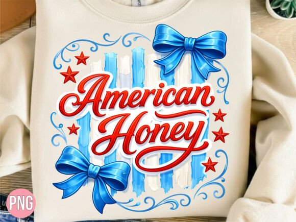 American Honey Patriotic Blue Bow PNG Guide