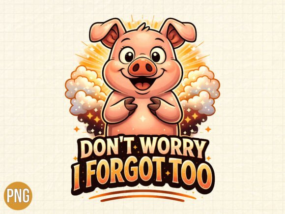 Don't Worry I Forgot Too: Funny Pig PNG Guide