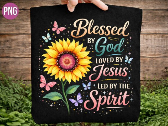 Elevate Your Creative Portfolio with the Blessed by God Sunflower Floral PNG