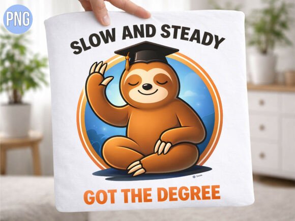 Elevating Print-on-Demand with the Slow and Steady Got the Degree PNG Shirt Design