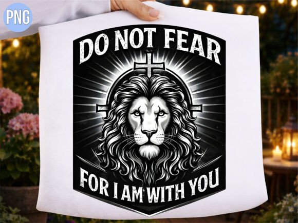 Empowering Creative Projects with Christian Do Not Fear Lion Cross Faith Digital Art