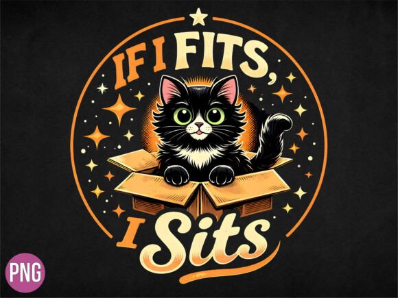 If I Fits I Sits Cute Black Cat PNG: Elevating Modern Digital Design