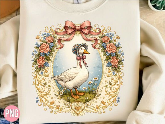 Integrating the Retro Goose Flower Wreath Graphic PNG into Your Creative Workflow
