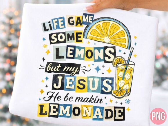 Jesus Makin Lemonade Christian PNG Shirt Design for Creative Projects