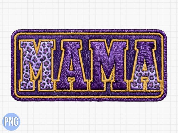 Mama Purple Leopard Varsity Patch PNG Guide