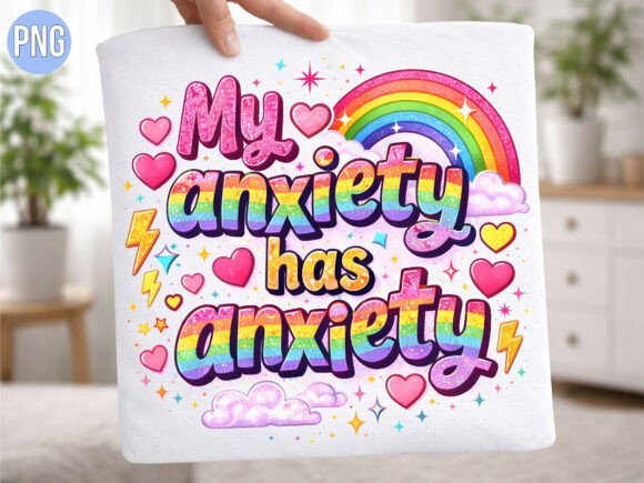 My Anxiety Has Anxiety Rainbow PNG: A Vibrant Design Asset