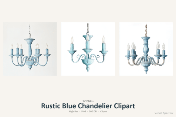 Rustic Blue Chandelier Clipart: Elevating Your Designs with Vintage Elegance