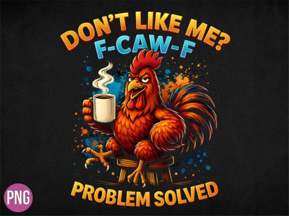 Unlock Creative Potential with the Funny Rooster Coffee Grumpy Chicken PNG