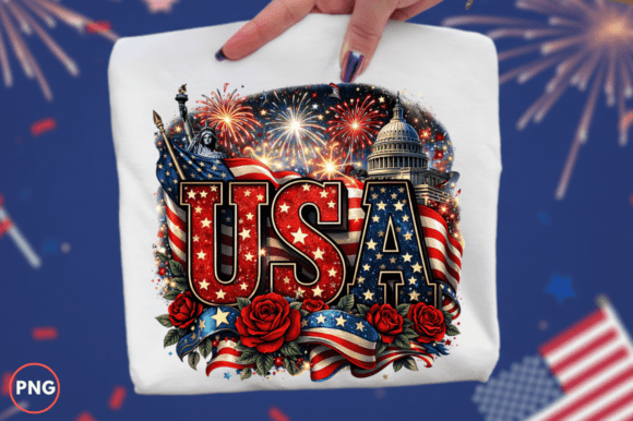 Usa Fireworks Patriotic PNG Design for Trendy Sublimation Projects